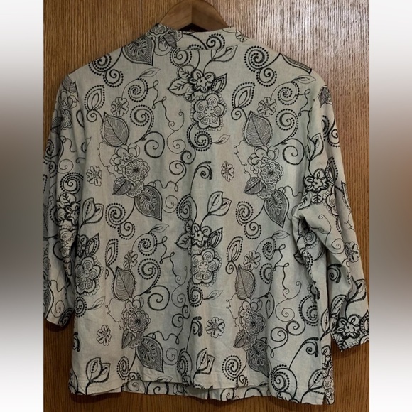 AKS Amy K Su Jacket 3/4 Sleeve Linen Blend Jacket 1X - Picture 10 of 11